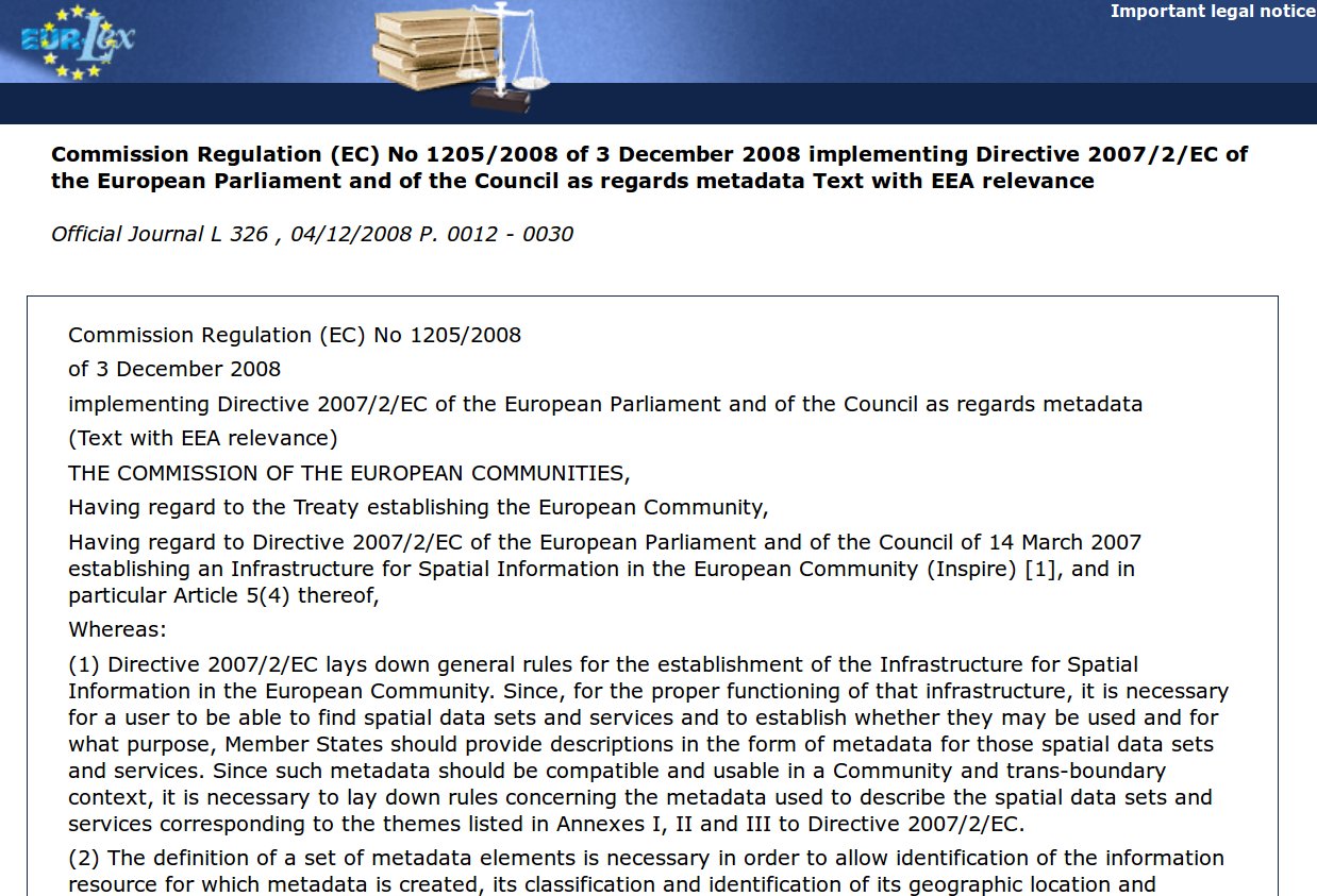 INSPIRE Metadata Regulation